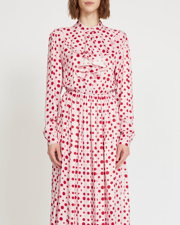 Silvian Heach Pink and Red Polka Dot