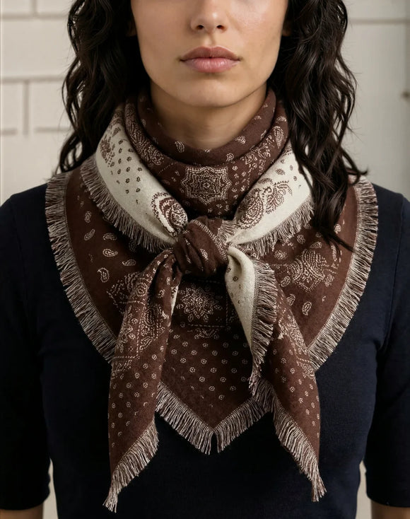 Large Chocolate Triangle Scarf