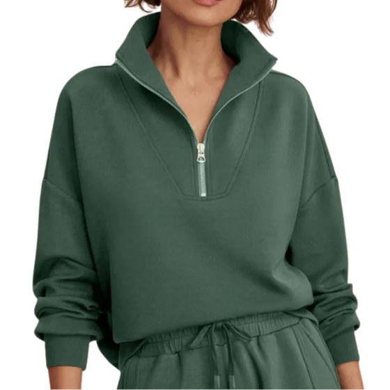 Varley Hawley Half Zip Forest Green
