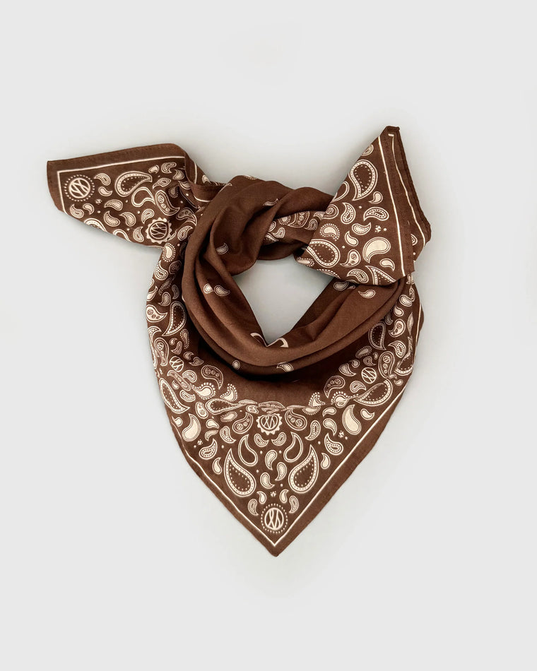 Lescarf Paisley Brown Cotton Scarf