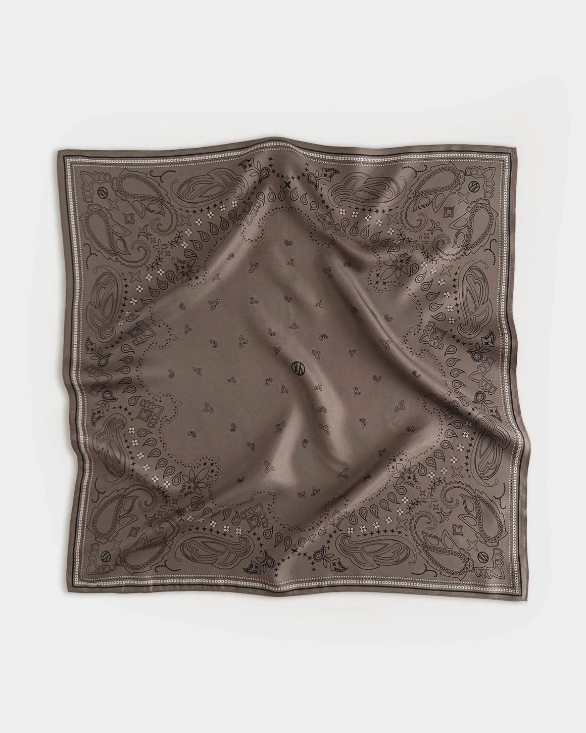 Lescarf Paisley Scarf Taupe, Black & White