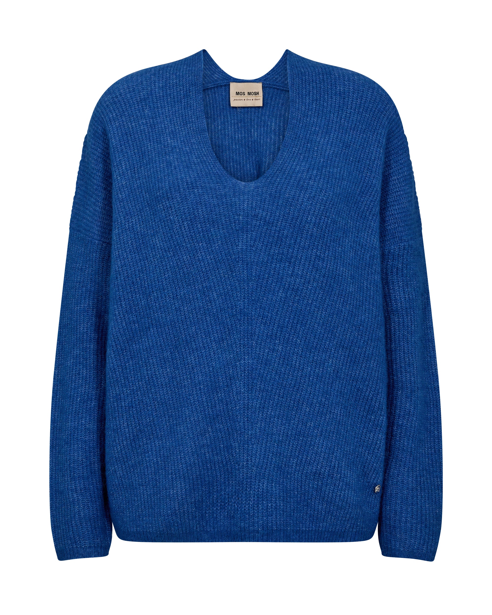 Mos Mosh Thora V-neck Knit Blue Lolita 