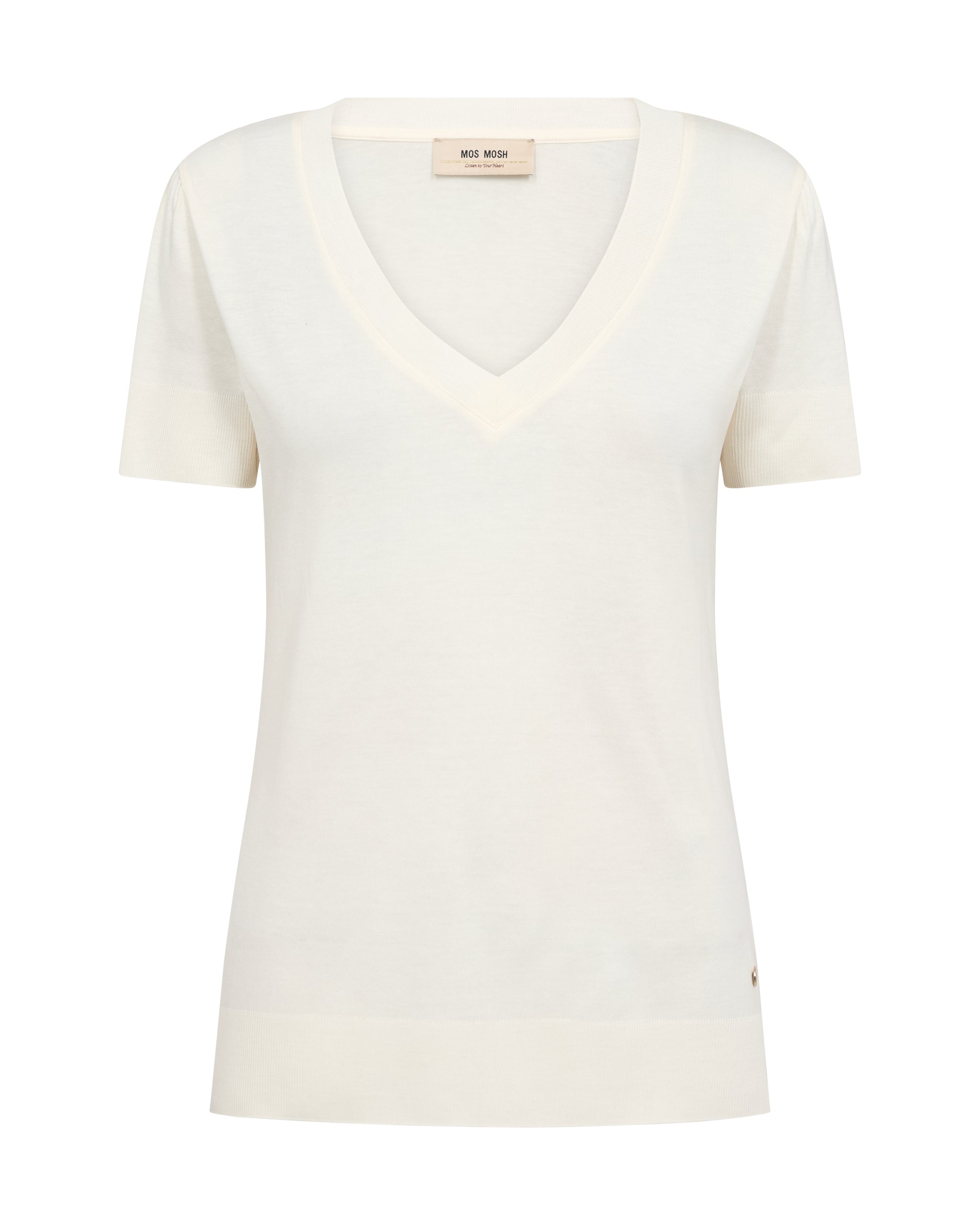 Mos Mosh Sink V-Neck T-shirt Ecru