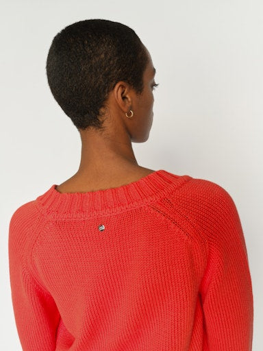 Bine V-Neck Cardigan Spicy Orange