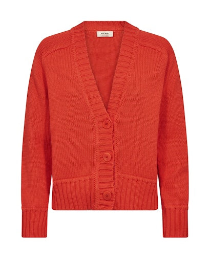 Bine V-Neck Cardigan Spicy Orange