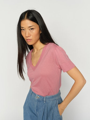Mos Mosh Sink V-neck T-shirt Dusty Rose