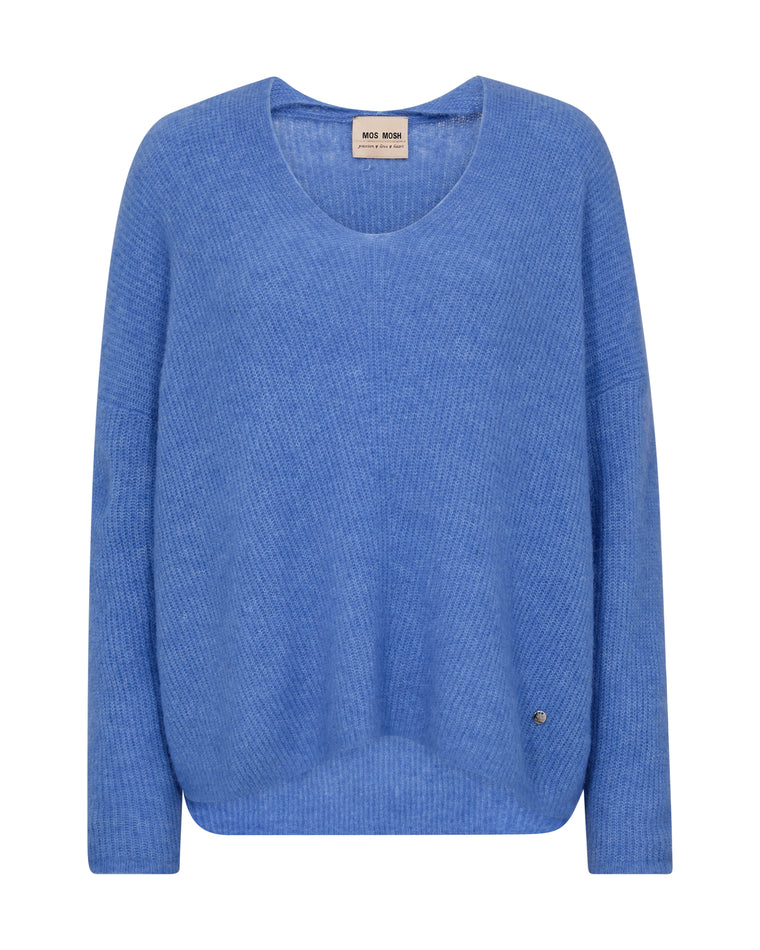 Mos Mosh Thora V-Neck Knit Ultramarine