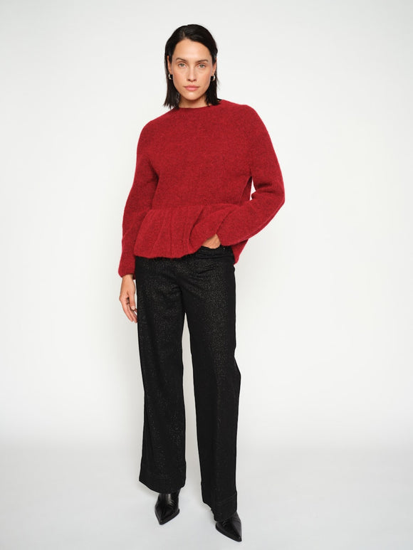 Mos Mosh Thora frill knit red
