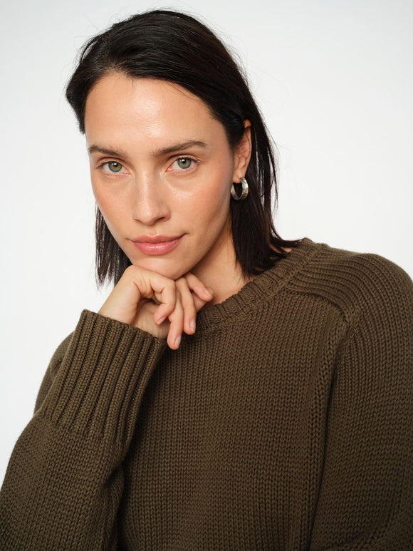 Mos Mosh Rola Bine Crewneck Knit olive