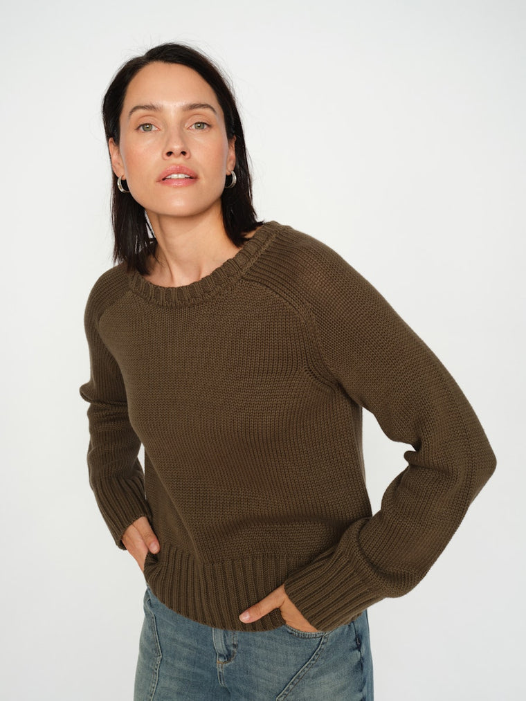 Mos Mosh Rola Bine Crewneck Knit olive