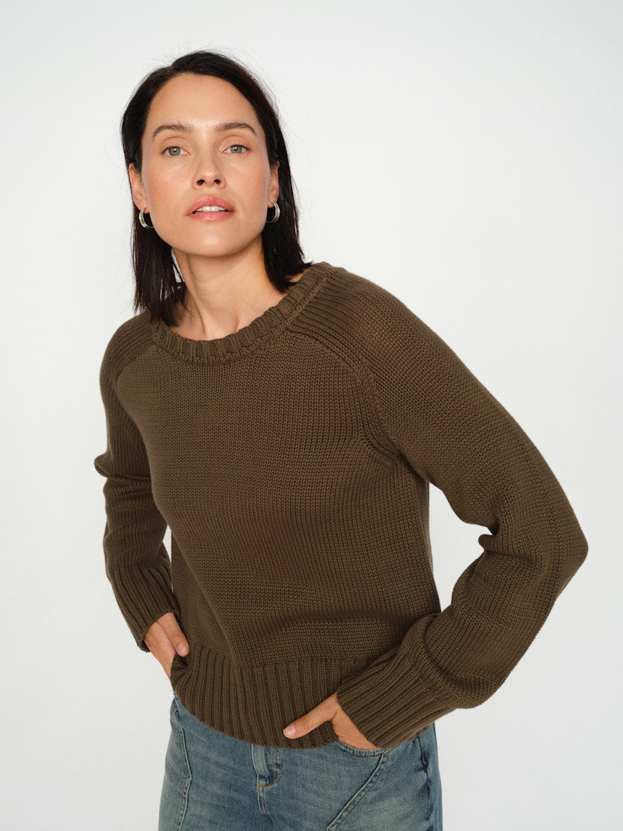 Mos Mosh Rola Bine Crewneck Knit olive