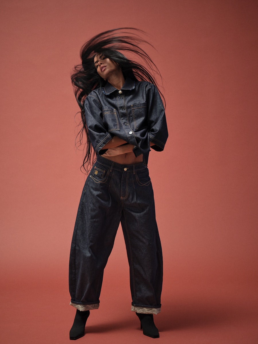 Flor Rinse Jeans Dark Blue Denim