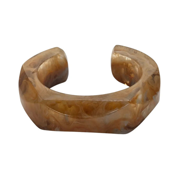 Tan & Grey Mix Marble Resin Bangle