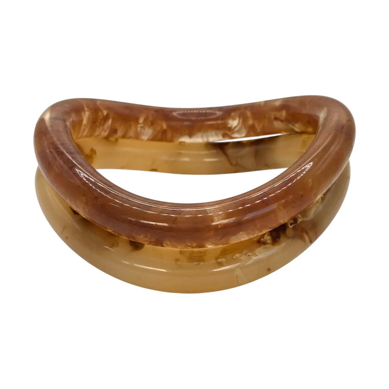 Rust Marble Slim Curved Bracelet