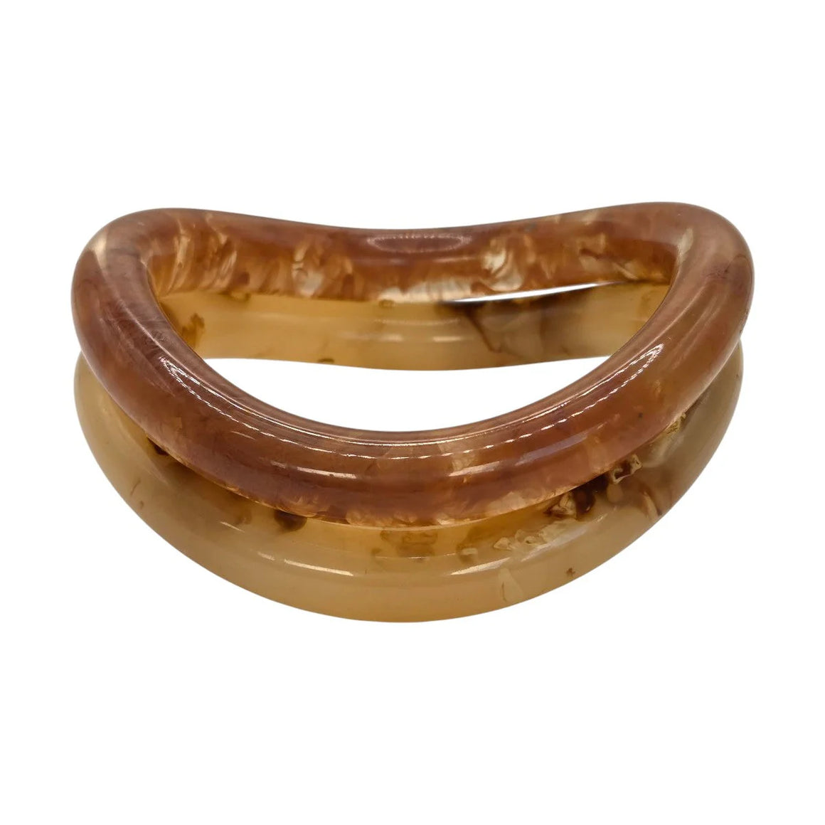 Rust Marble Slim Curved Bracelet