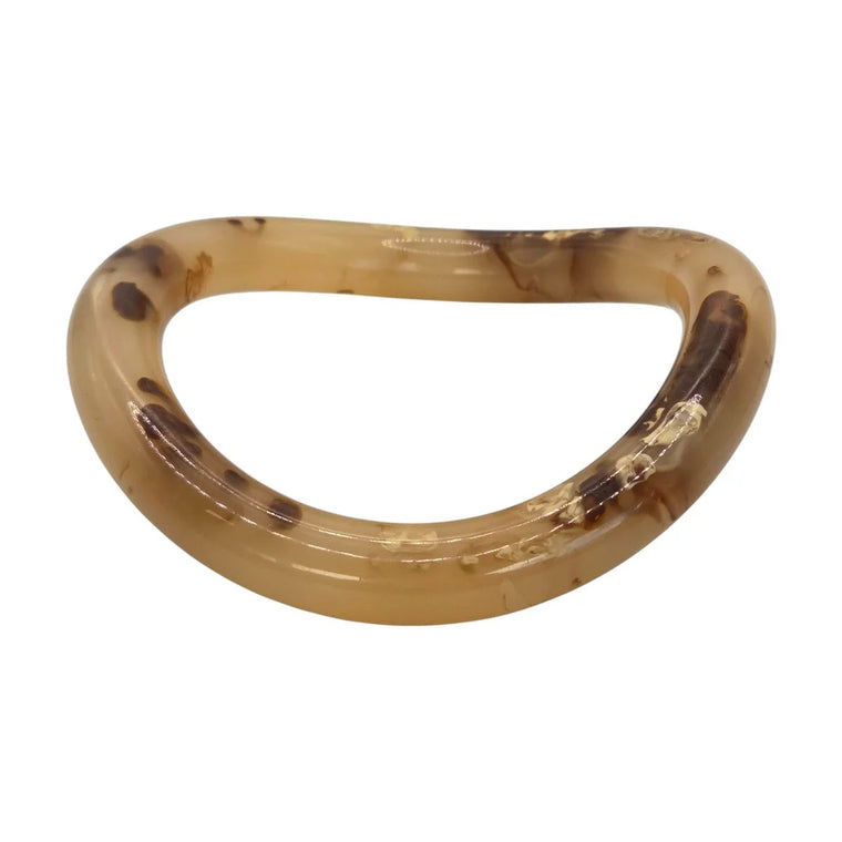 Beige Marble Slim Curved Bangle