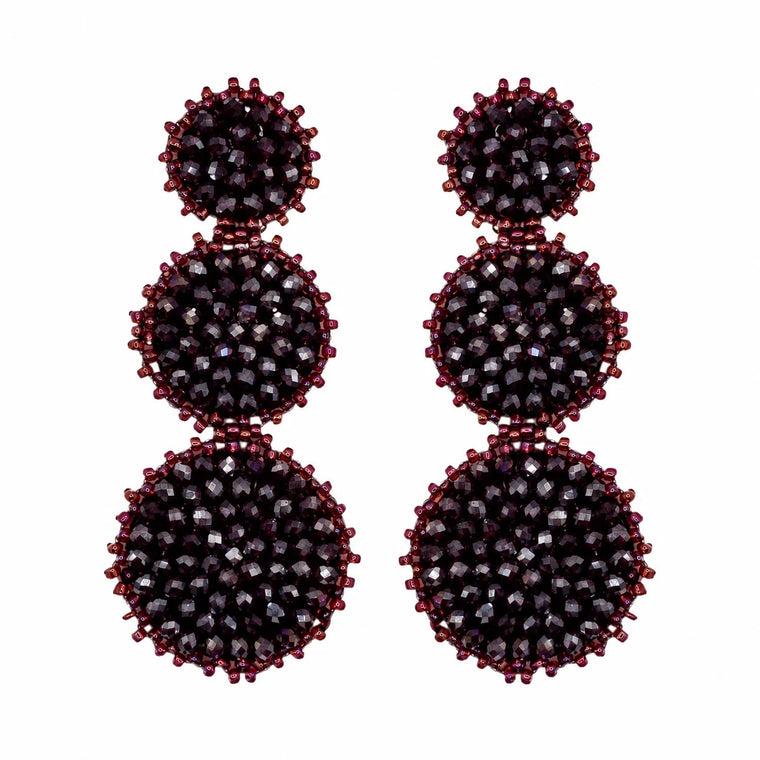 Burgundy Triple Circle Drop