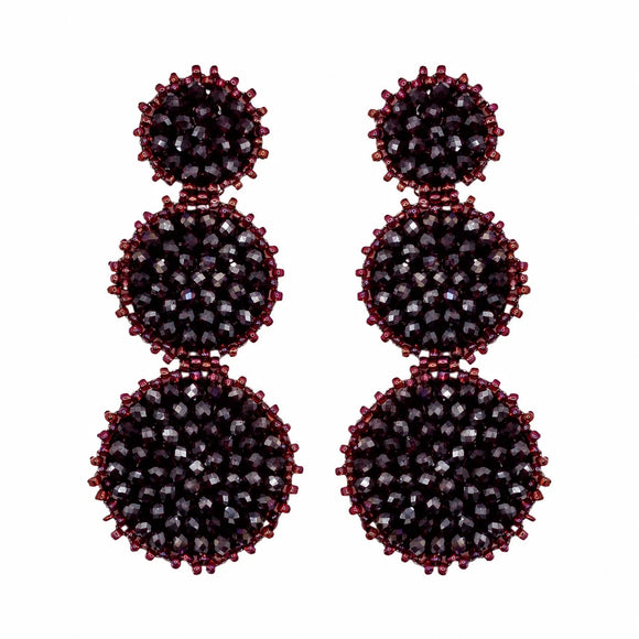 Burgundy Triple Circle Drop