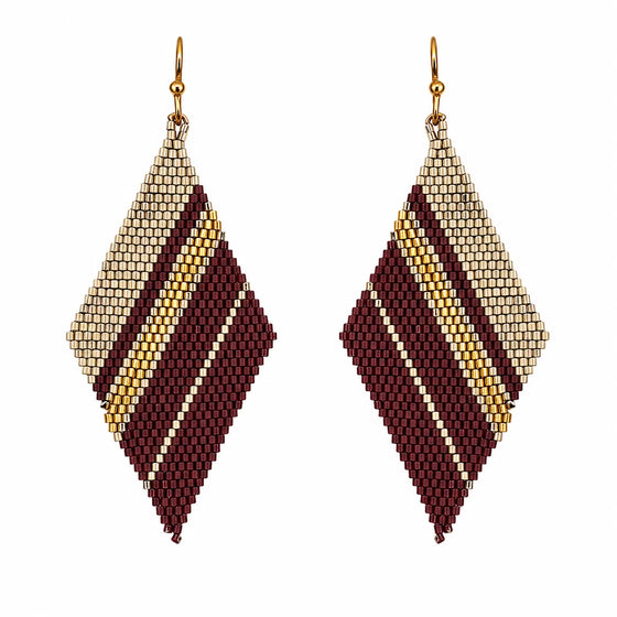 Chocolate Mix Ombre Triangle Drape Earrings