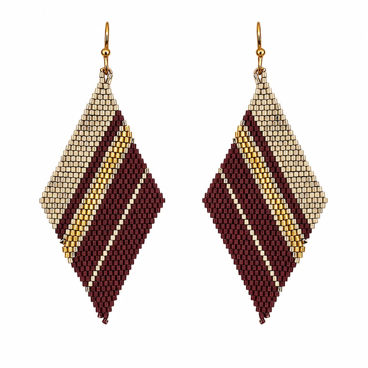 Chocolate Mix Ombre Triangle Drape Earrings