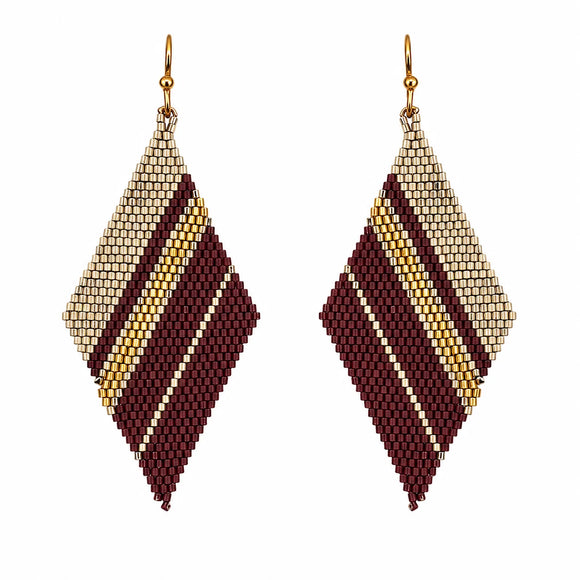 Chocolate Mix Ombre Triangle Drape Earrings