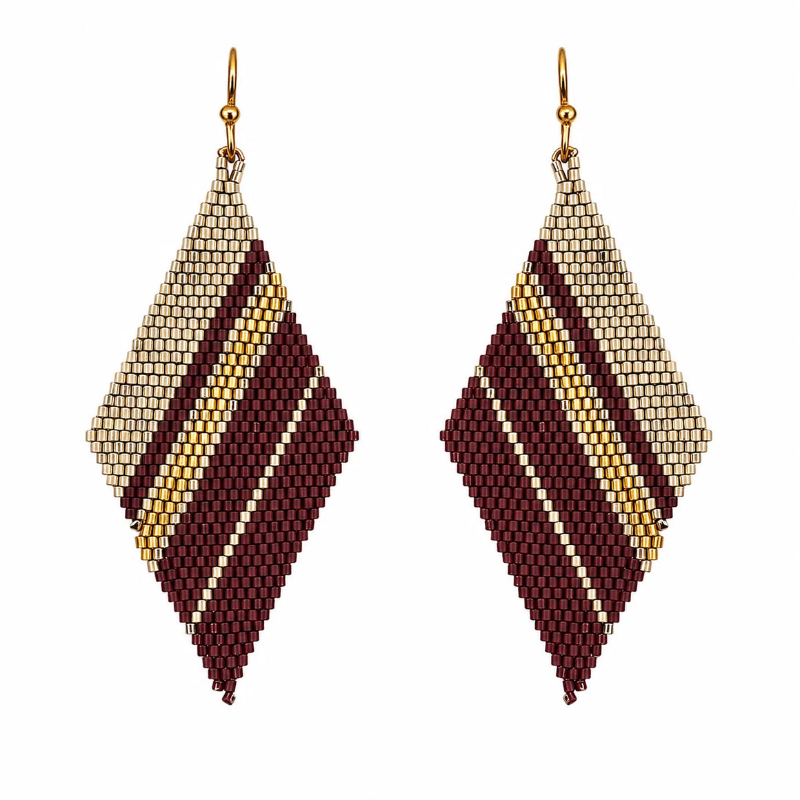 Chocolate Mix Ombre Triangle Drape Earrings