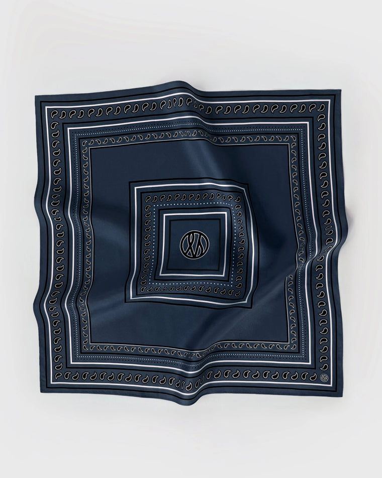 Lescarf Paisley Navy Scarf