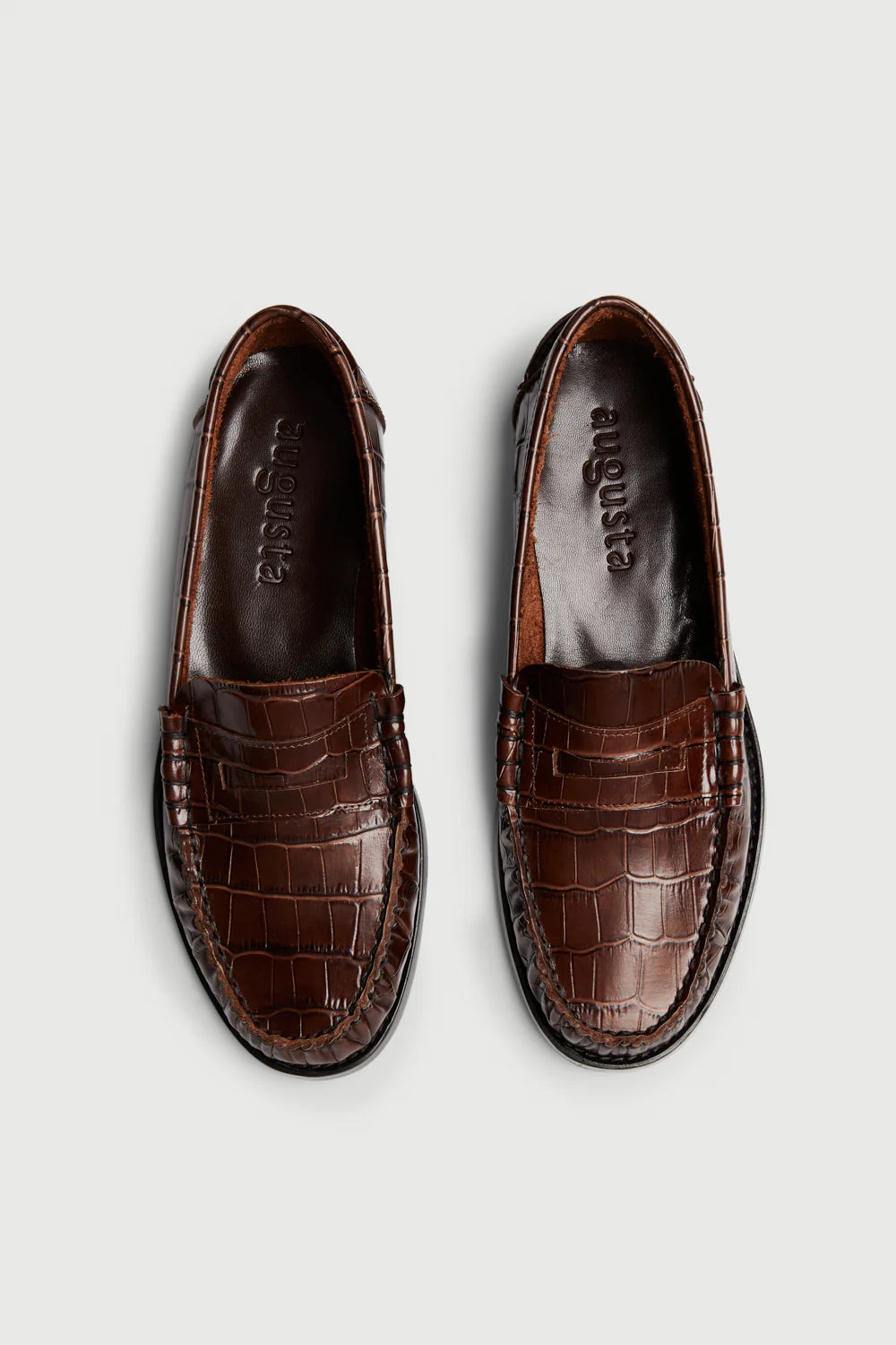 Zoe Croc Chocolate Loafers