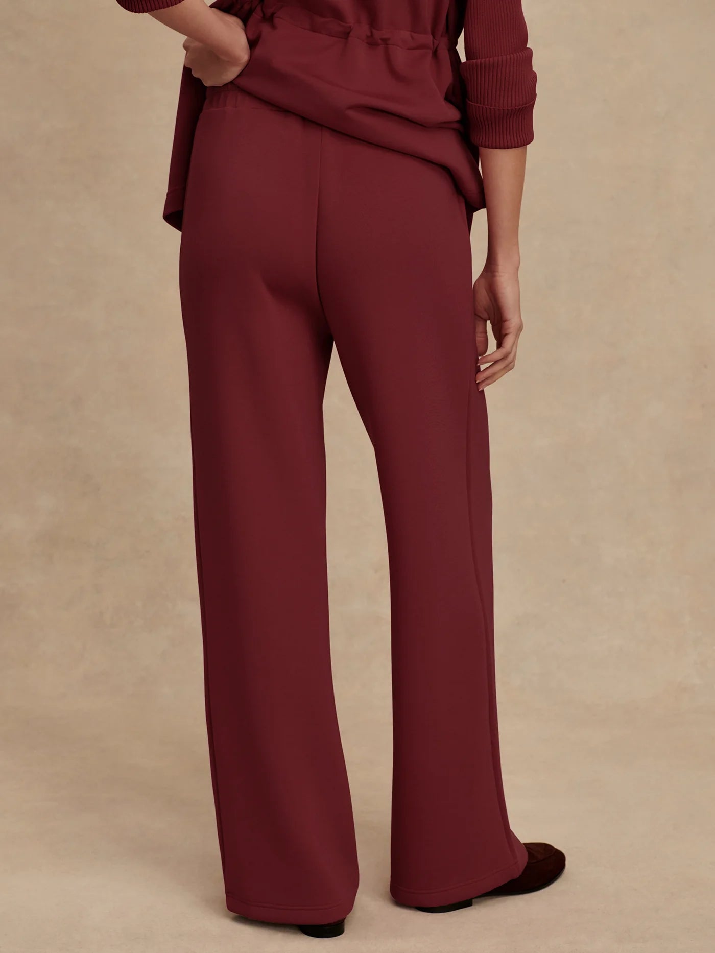 The Wide Leg Pant New Maroon 30"