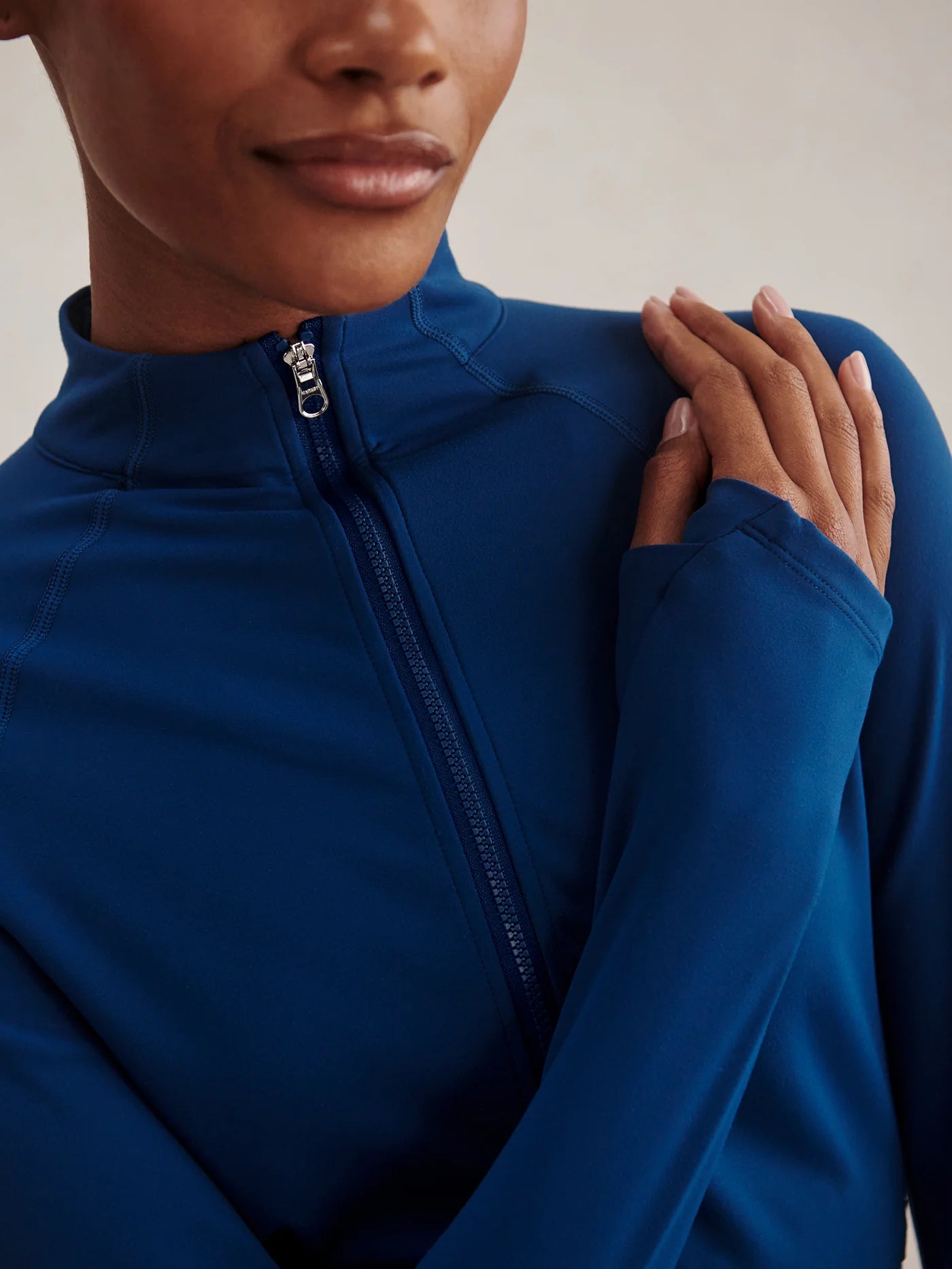 Varley Always Zip Through Sweat Sea Blue