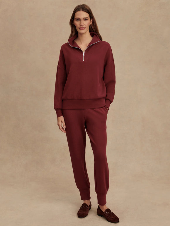 Varley Hawley Half Zip Sweat New Maroon
