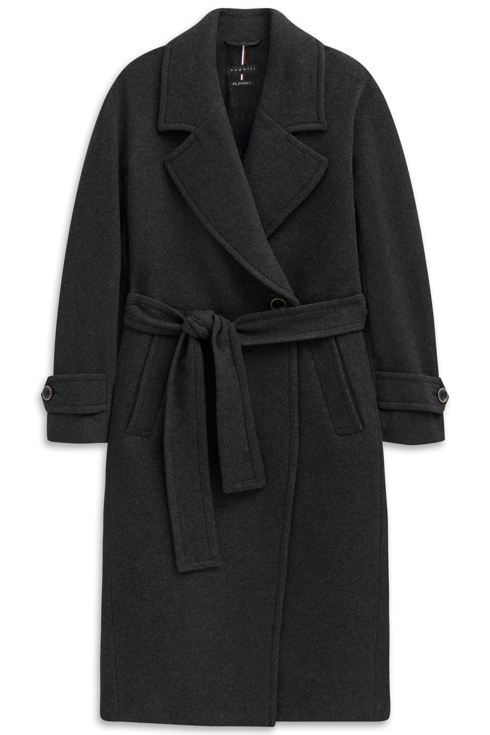 Bugatti Charcoal Wool Coat