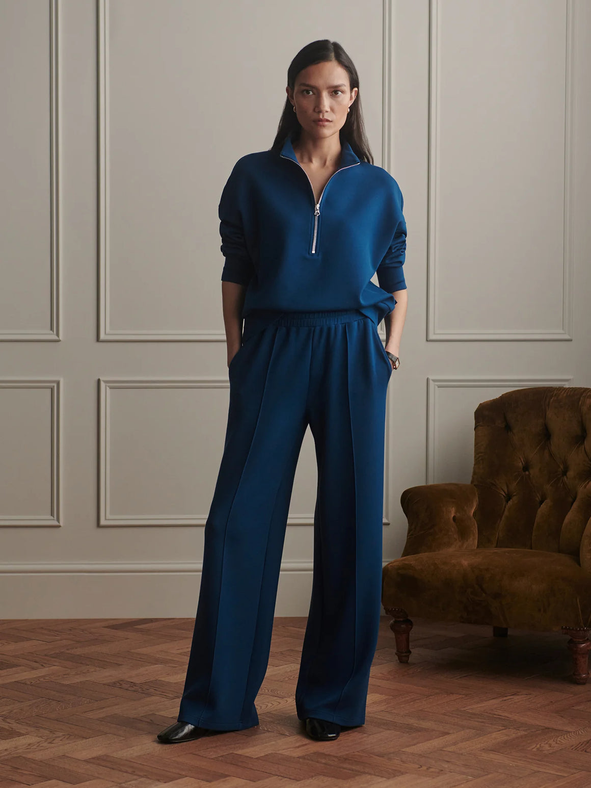Varley The Wide leg Pant 28" Sea Blue