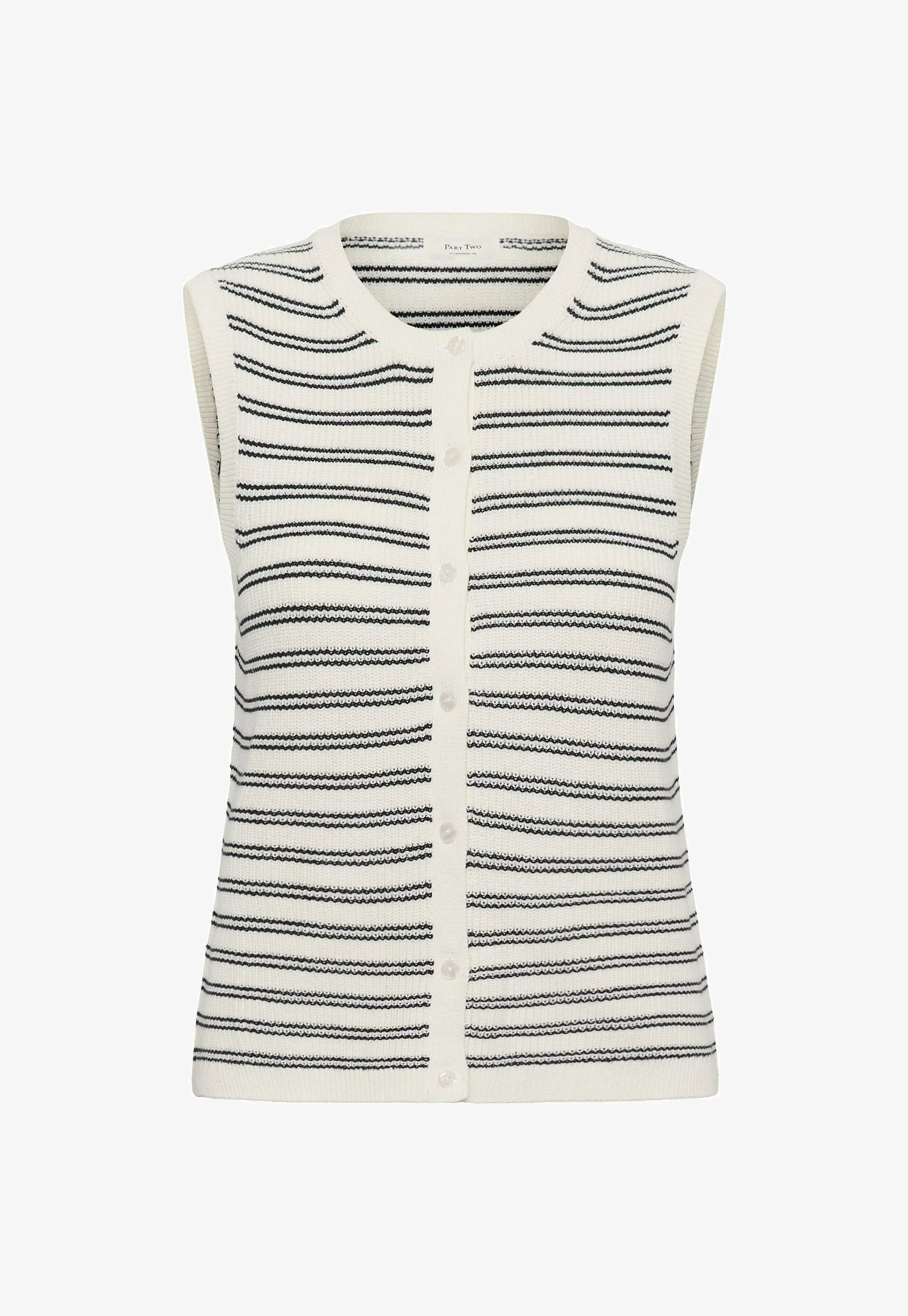 Gemma Knit Wasitcoat Navy Stripe