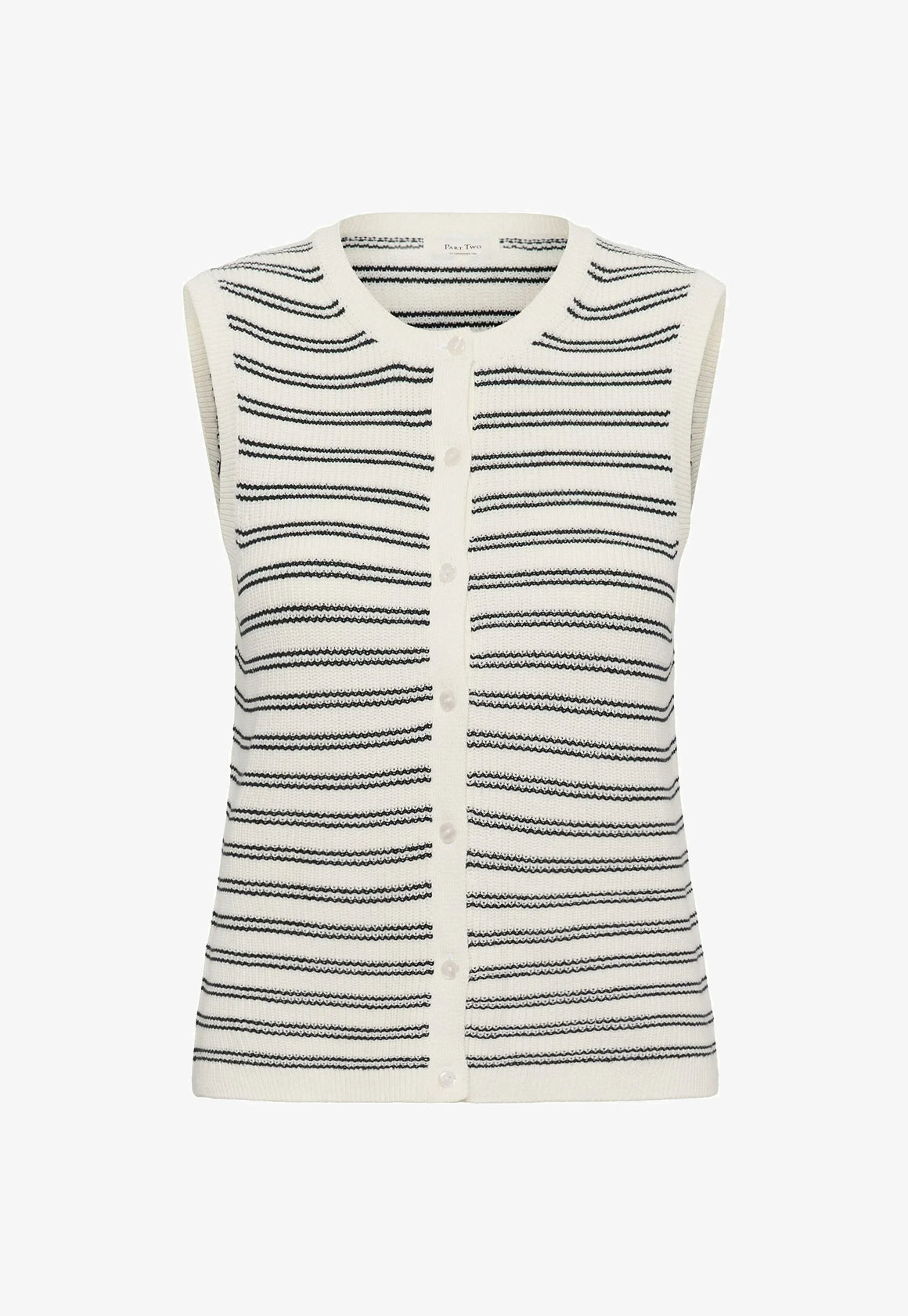 Gemma Knit Wasitcoat Navy Stripe