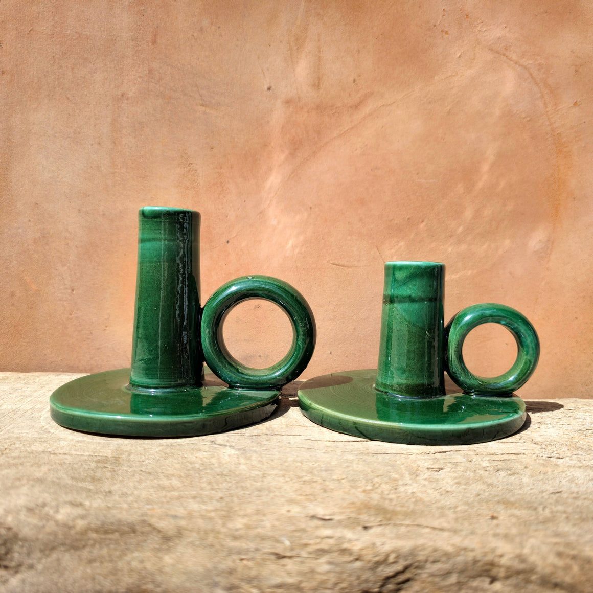 Handmade Candle Holder: Green / Medium