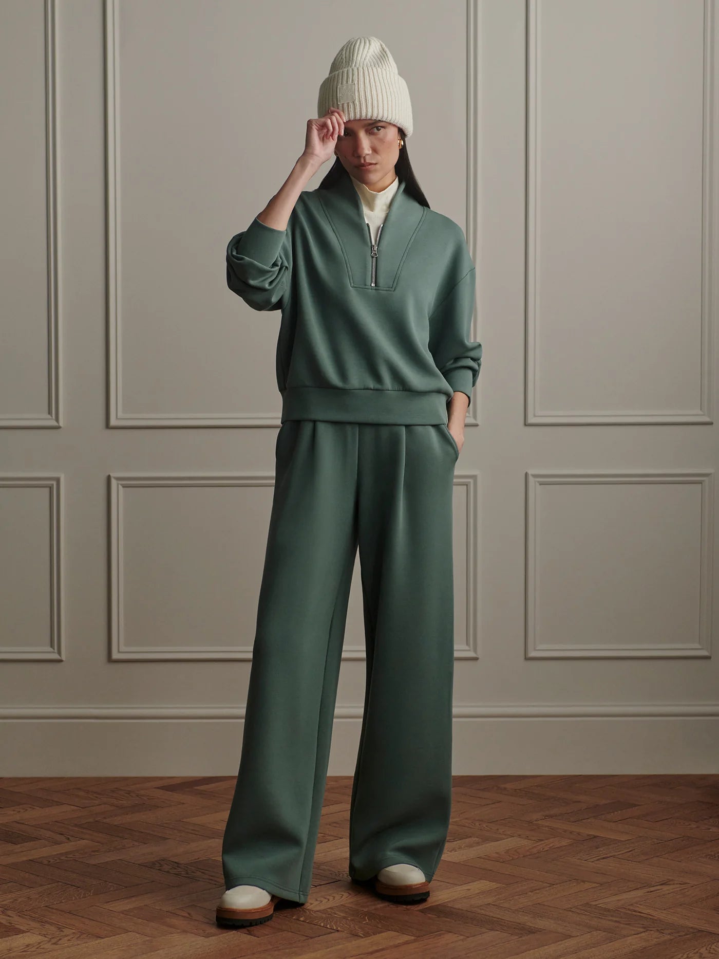 Varley The Extra Wide Leg Pant 29.5" Forest Green