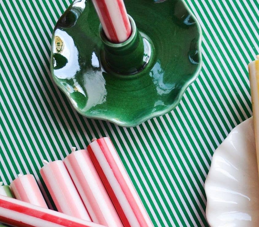 Traditional Candle Holder Green Little
