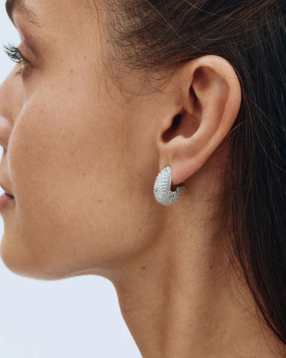 Edblad Bisque Pavé Hoops Silver