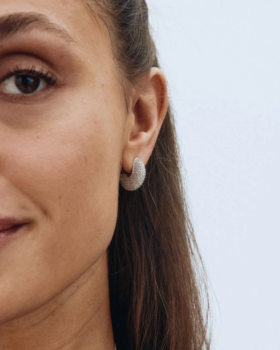 Edblad Bisque Pavé Hoops Silver