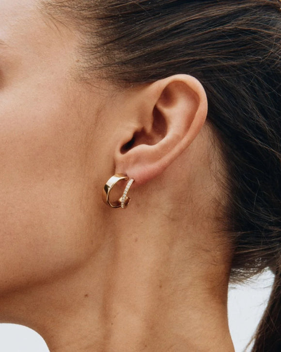 Edblad Plié Hoops Double Gold