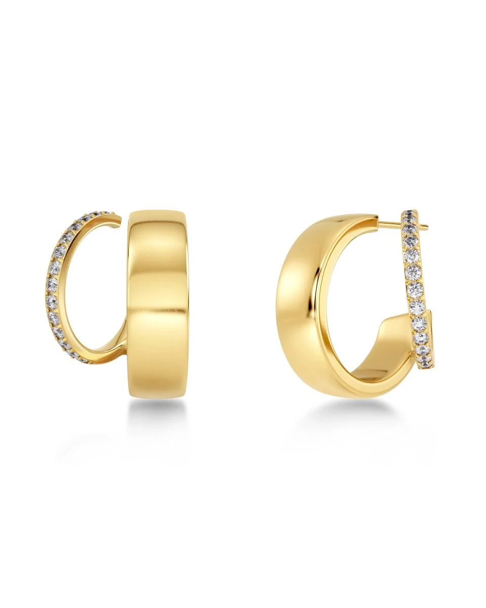 Edblad Plié Hoops Double Gold