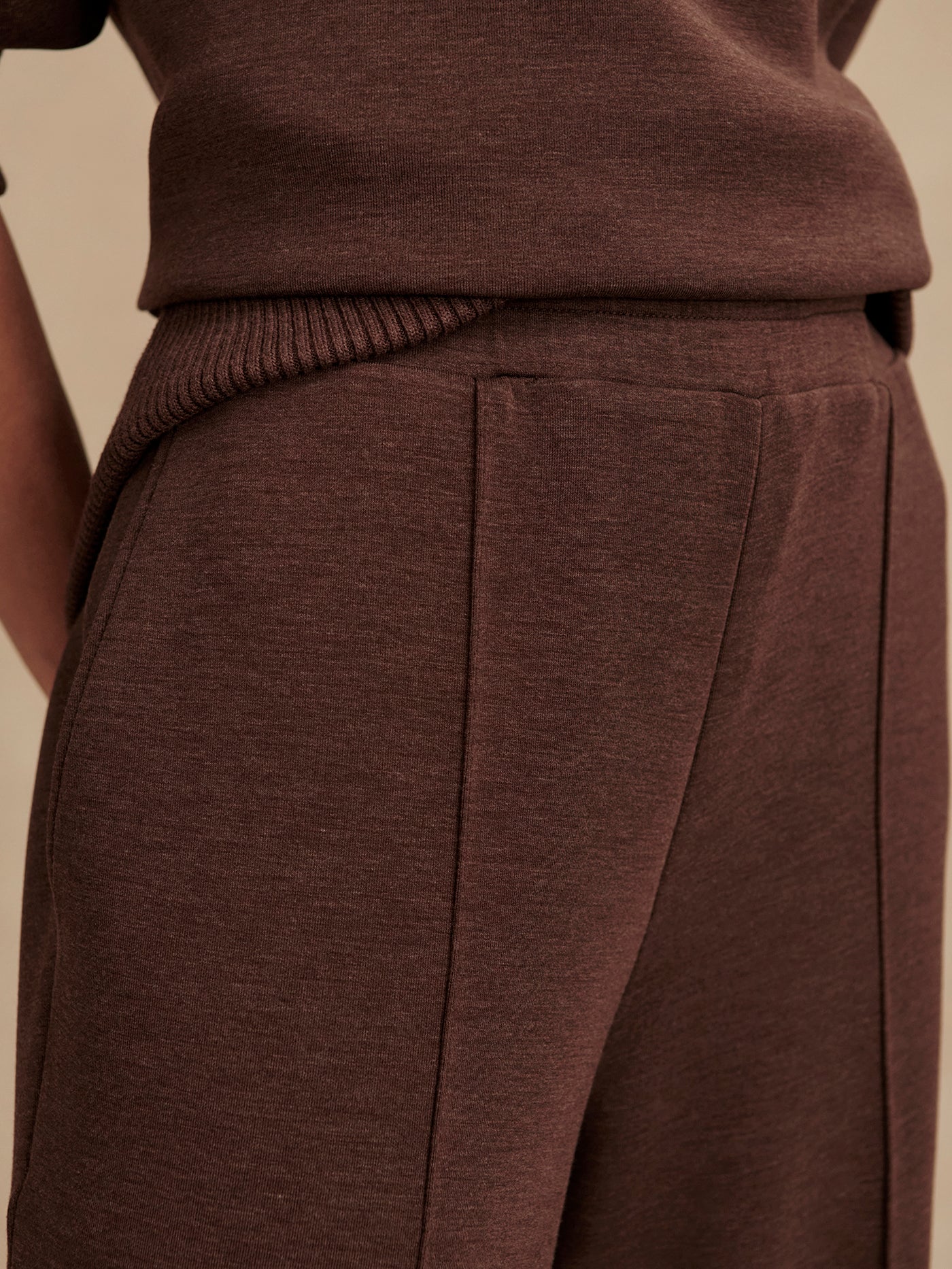 The Wide Leg Pant 30" Coffee Bean Marl