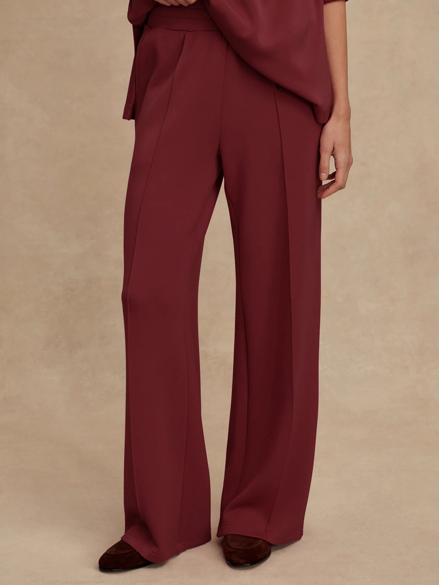 The Wide Leg Pant New Maroon 30"