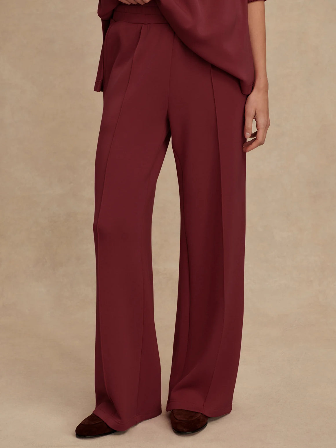 The Wide Leg Pant New Maroon 30"