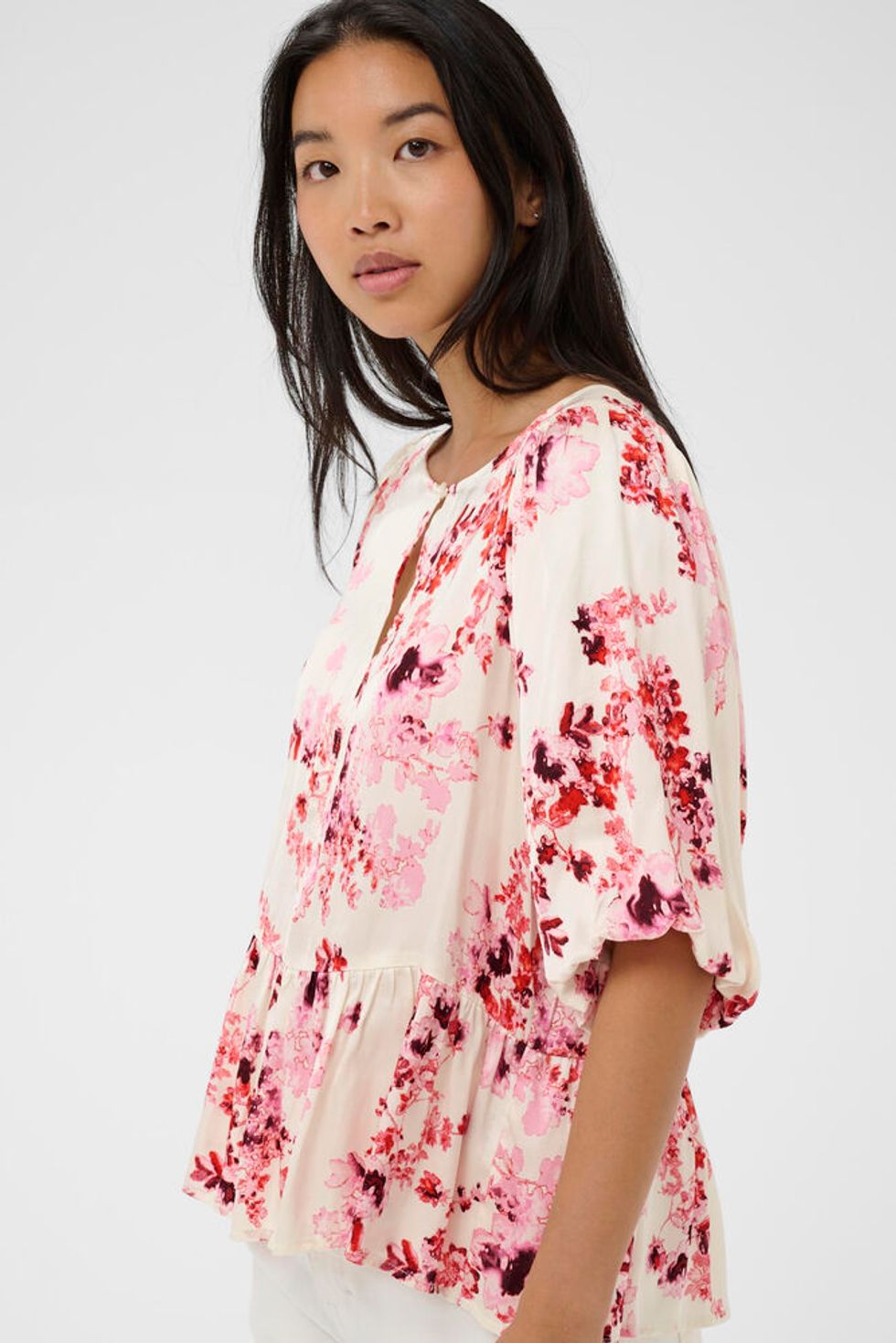 Azelia Blouse Pink Shadow Flower Print 