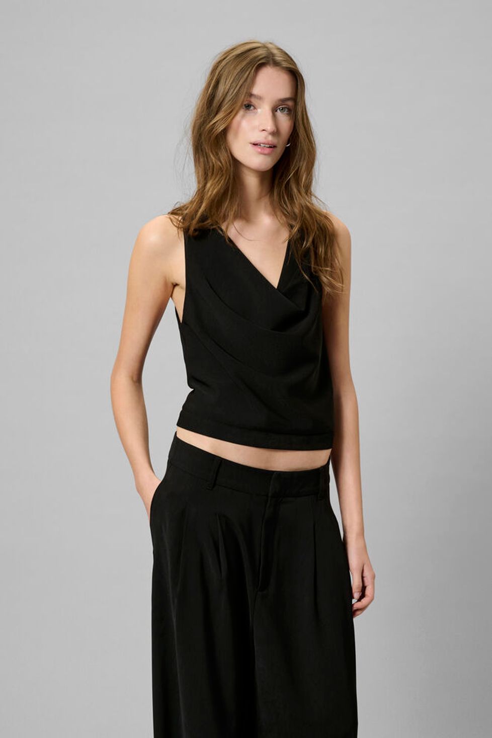 MEW Millie Waterfall Top Black