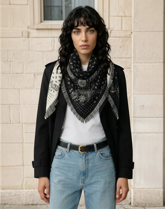 Large Black Triangle Scarf