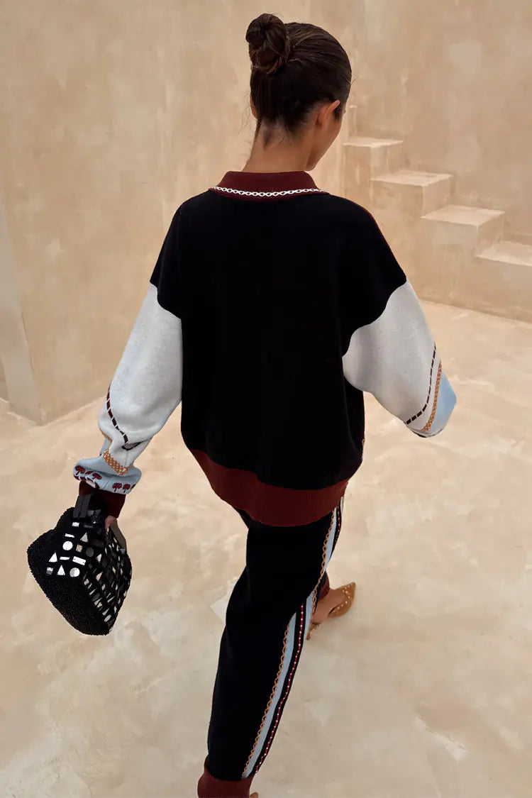 Never Fully Dressed Geometric Knit Bomber