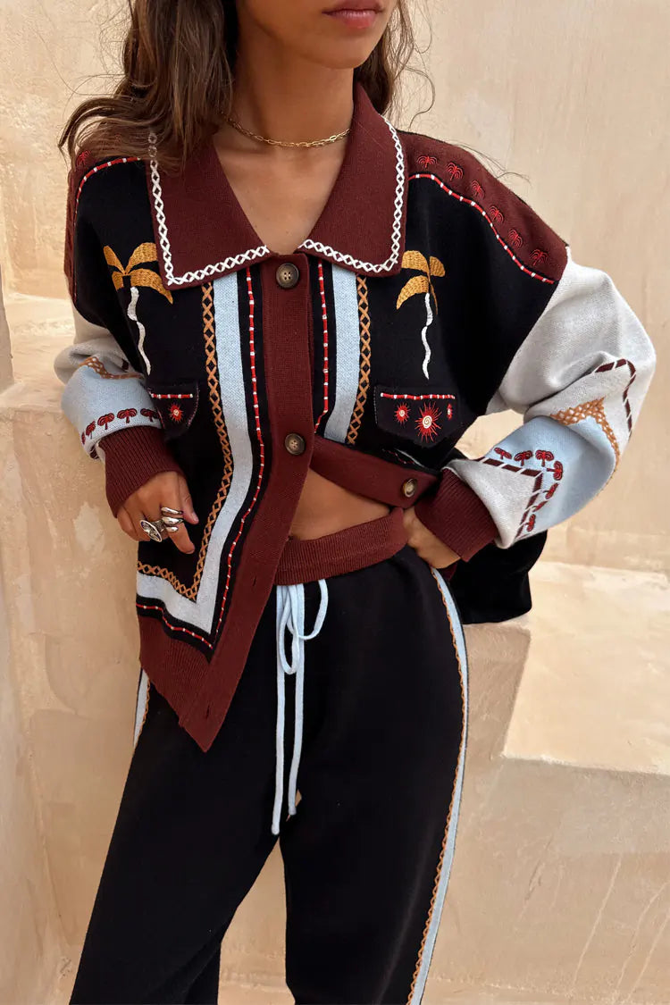 Never Fully Dressed Geometric Knit Bomber